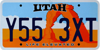 UT license plate Y553XT