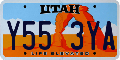 UT license plate Y553YA