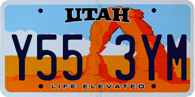 UT license plate Y553YM