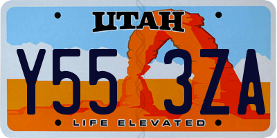 UT license plate Y553ZA