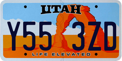 UT license plate Y553ZD