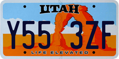 UT license plate Y553ZF