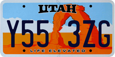UT license plate Y553ZG