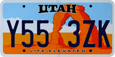UT license plate Y553ZK