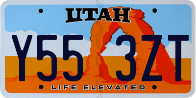 UT license plate Y553ZT