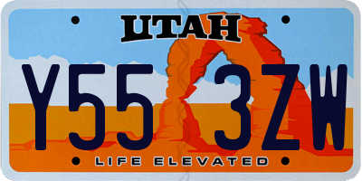 UT license plate Y553ZW