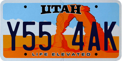 UT license plate Y554AK