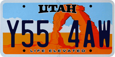 UT license plate Y554AW