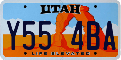UT license plate Y554BA