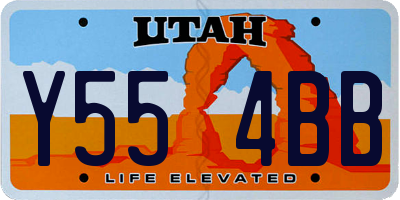 UT license plate Y554BB