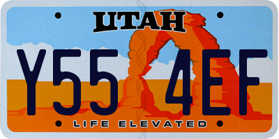 UT license plate Y554EF
