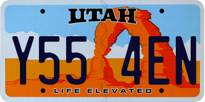 UT license plate Y554EN