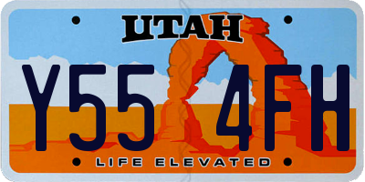 UT license plate Y554FH