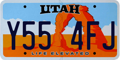 UT license plate Y554FJ