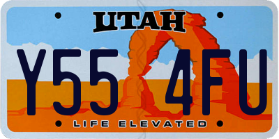 UT license plate Y554FU