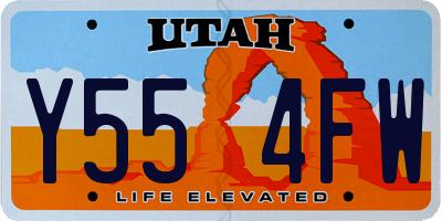 UT license plate Y554FW