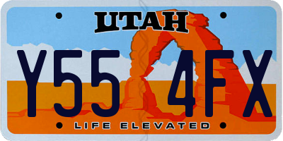 UT license plate Y554FX