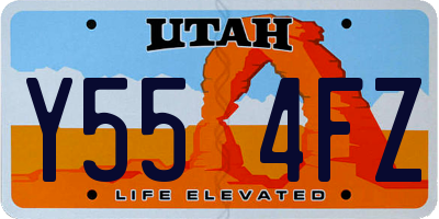 UT license plate Y554FZ