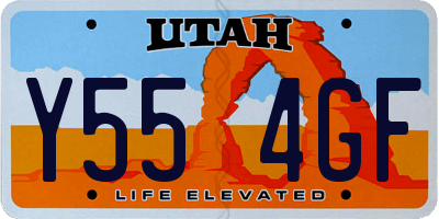 UT license plate Y554GF