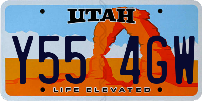 UT license plate Y554GW