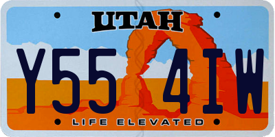 UT license plate Y554IW