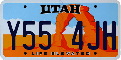 UT license plate Y554JH