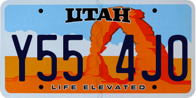 UT license plate Y554JO
