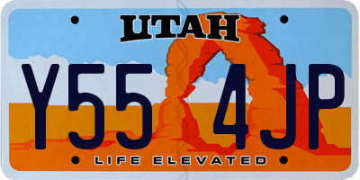 UT license plate Y554JP