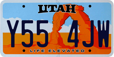UT license plate Y554JW