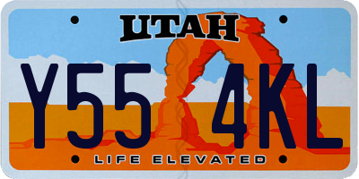 UT license plate Y554KL