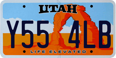 UT license plate Y554LB