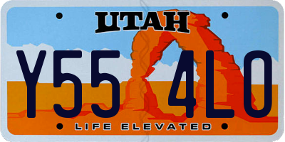 UT license plate Y554LO