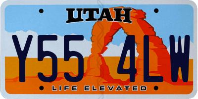 UT license plate Y554LW