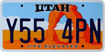 UT license plate Y554PN