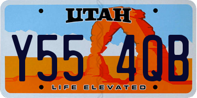 UT license plate Y554QB