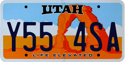 UT license plate Y554SA