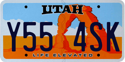 UT license plate Y554SK