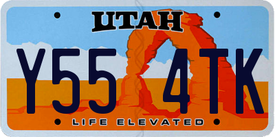 UT license plate Y554TK
