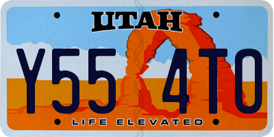 UT license plate Y554TO