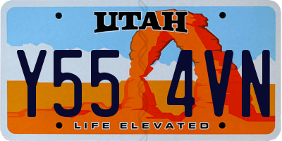 UT license plate Y554VN