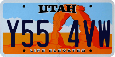 UT license plate Y554VW
