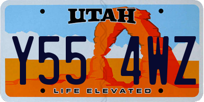 UT license plate Y554WZ