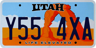 UT license plate Y554XA