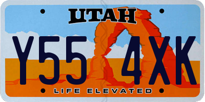 UT license plate Y554XK