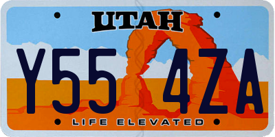 UT license plate Y554ZA
