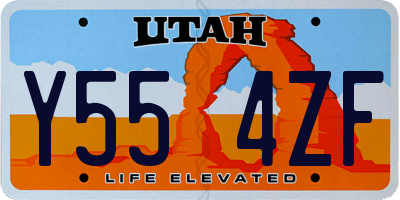 UT license plate Y554ZF