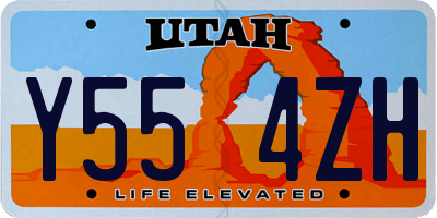 UT license plate Y554ZH