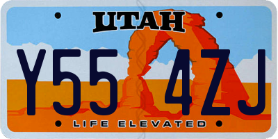 UT license plate Y554ZJ