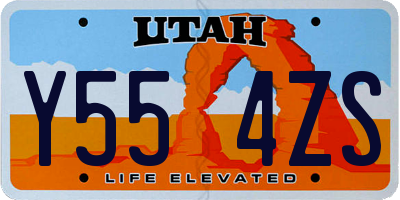 UT license plate Y554ZS