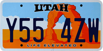 UT license plate Y554ZW